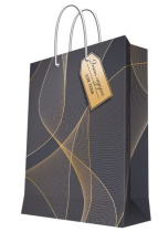 Бумажный пакет 17,8x22,9x9,8см д/сувенирной продукции с ламинацией (12/240)