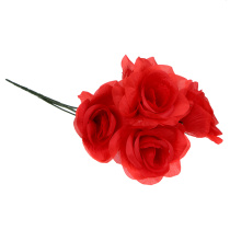 Букет искусственных цветов розы алые, 32см LADECOR (1/10)