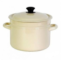 Кастрюля  6,0л цил. б/дек (слоновая) эмаль.(4)