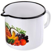 Кружка 1,0л с нос. б/кр, Восточные дары (белая) эмаль(18)
