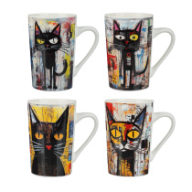 Кружка 380мл фарфор 4 диз MILLIMI Кошачий глаз (12/48)