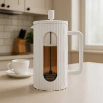 Френч-пресс 600мл, жаропрочное стекло, белый SATOSHI Форман (1/24)